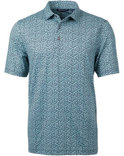 Cutter & Buck Magnolia Scatter Print Performance Polo - Blue