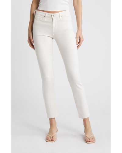 AG Jeans Prima Mid Rise Ankle Cigarette Jeans - White