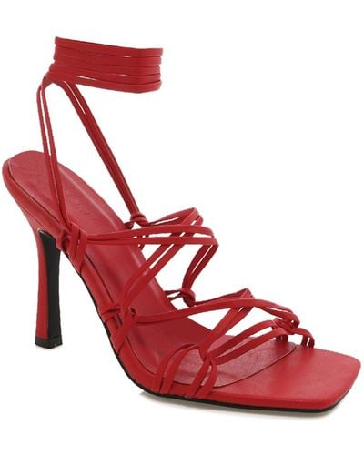 Billini Bailee Ankle Wrap Sandal - Red