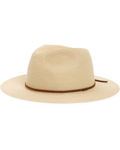 Brixton Wesley Packable Straw Fedora - Natural