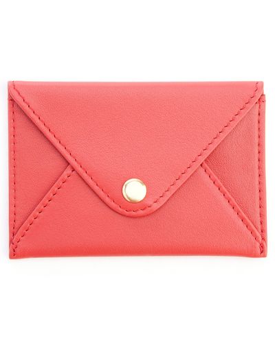 ROYCE New York Leather Envelope Card Holder - Pink