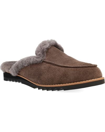 Eileen Fisher Frost Genuine Shearling Lined Clog - Brown