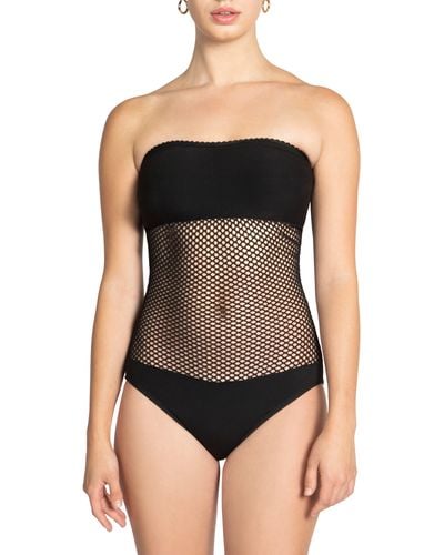 Robin Piccone Pua Strapless One-piece Swimsuit - Black