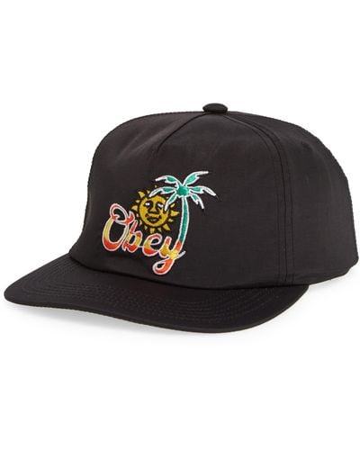 Obey Tropical Adjustable Baseball Cap - Black