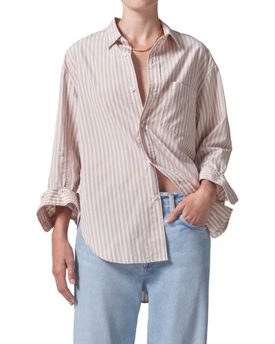 Citizens of Humanity Kayla Oversize Button-up Shirt At Nordstrom - Gray