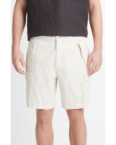 Vince Cotton Twill Cargo Shorts - Natural