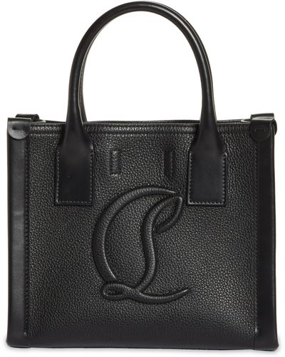 Christian Louboutin Mini By My Side Grained Leather East/west Tote - Black