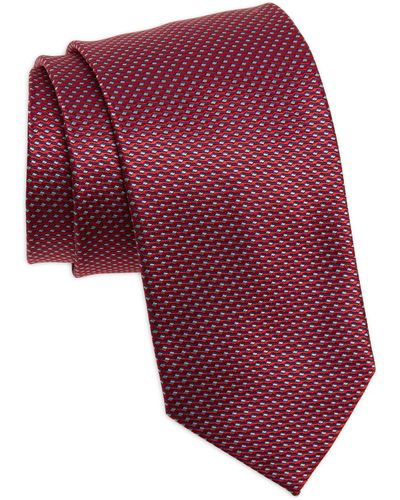 Eton Geometric Silk Tie - Red