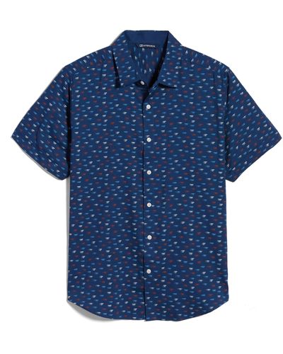 Cutter & Buck Windward Daub Print Short Sleeve Shirt - Blue