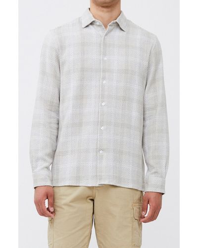 French Connection Barrow Dobby Check Button-up Shirt - Gray