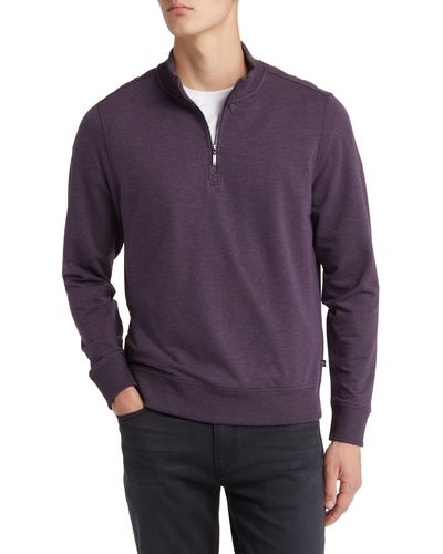 Robert Barakett Halton Quarter Zip Pullover - Purple