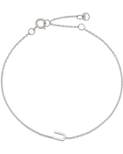 Bychari Initial Pendant Bracelet - White
