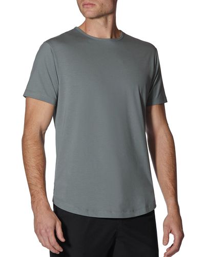 Cuts Ao Curve Hem Cotton Blend T-shirt - Gray