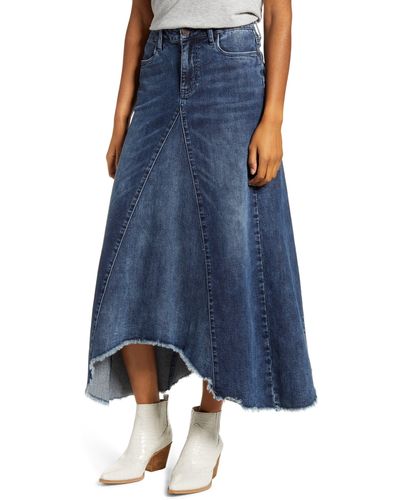 Wash Lab Denim Long Jean Skirt - Blue