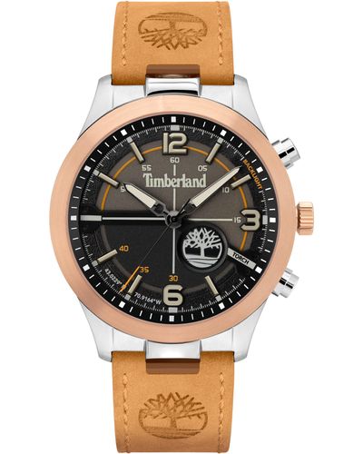 Timberland Sullivan Leather Strap Watch - Gray