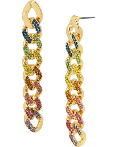 Kurt Geiger Rainbow Link Linear Drop Earrings - Metallic