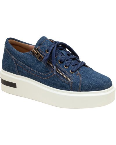 Linea Paolo Kalula Denim Zip Sneaker - Blue