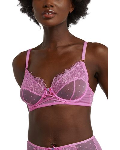 Playful Promises ziggy Dot Unlined Underwire Bra - Red