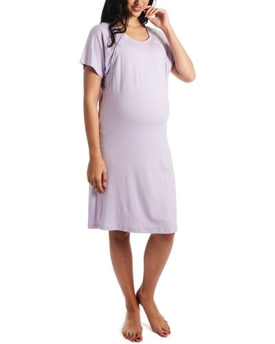 Everly Grey Rosa Jersey Maternity Hospital Gown - Purple