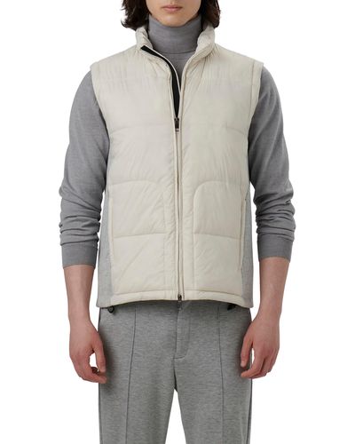 Bugatchi Quilted Water Resistant Insulated Vest - Gray