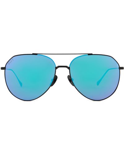 DIFF Dash 61mm Mirrored Aviator Sunglasses - Blue