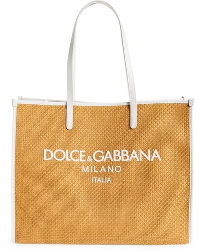 Dolce & Gabbana Shopping Raffia Tote - Natural