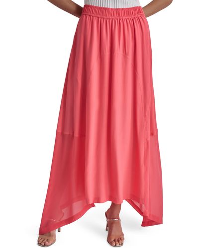 DKNY Handkerchief Hem Maxi Skirt - Pink