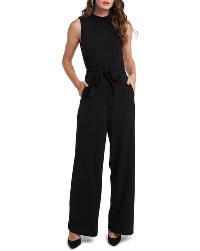1.STATE Belted Sleeveless Jumpsuit - Black