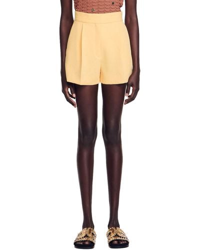 Sandro Ray High Waist Shorts - Black