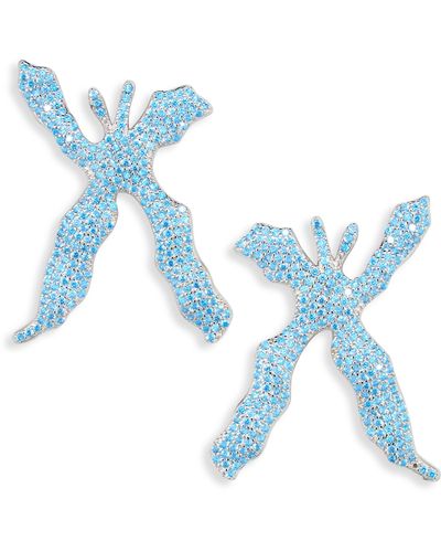 Collina Strada Mariposa Crystal Earrings - Blue