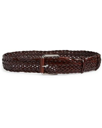 The Row Woven Leather Belt - Brown