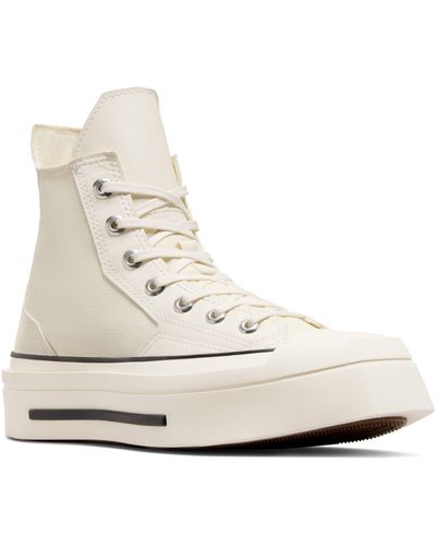 Converse Gender Inclusive Chuck 70 De Luxe Square Toe Platform High Top Sneaker - White