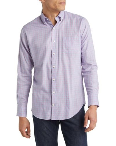 Peter Millar Elmwood Summer Soft Plaid Button-down Shirt - Purple