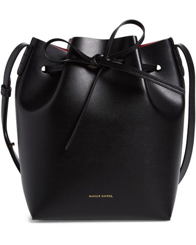 Mansur Gavriel Mini Bucket Apple Faux Leather Bag - Black