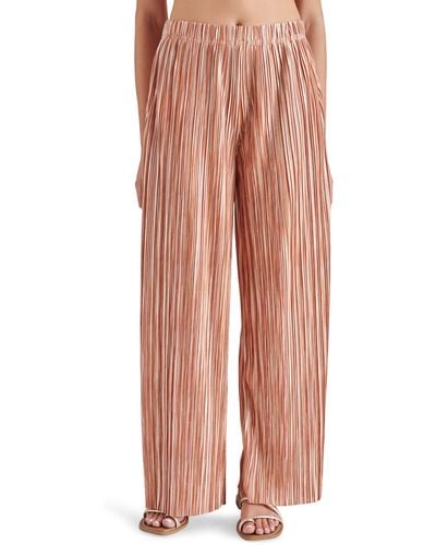 Steve Madden Ansel Stripe Variegated Pleat Pants - Pink