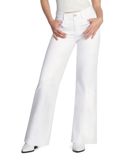 HINT OF BLU Happy Anchor High Waist Wide Leg Jeans - White