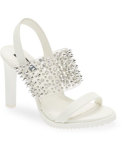 DKNY Balto Embellished Slingback Sandal - White
