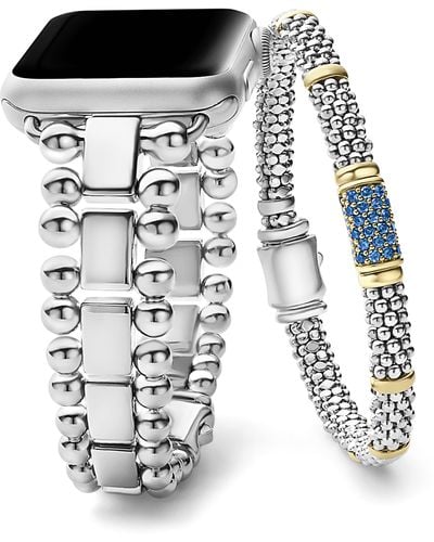 Lagos Smart Caviar Apple Watch Band & Rope Bracelet Set - Black