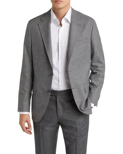 Peter Millar Tailored Fit Houndstooth Wool Sport Coat - Gray