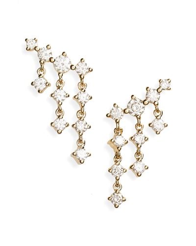 EF Collection Diamond Fringe Stud Earrings - Metallic