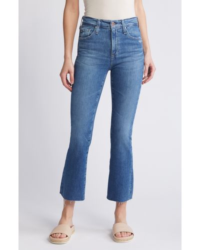 AG Jeans Farrah Raw Hem Crop Bootcut Jeans - Blue
