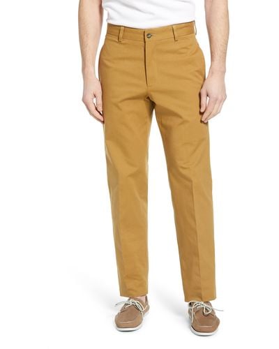 Berle Charleston Khakis Flat Front Stretch Canvas Pants - Yellow
