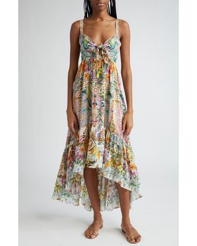 Camilla Tie Front High Low Dress At Nordstrom - Multicolor
