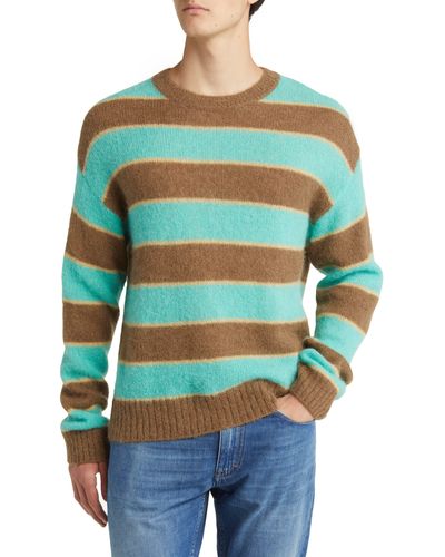 Closed Stripe Alpaca & Wool Blend Crewneck Sweater - Blue