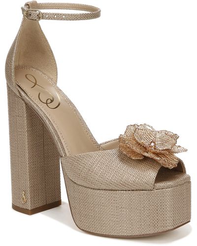 Sam Edelman Kori Flora Ankle Strap Platform Sandal - White