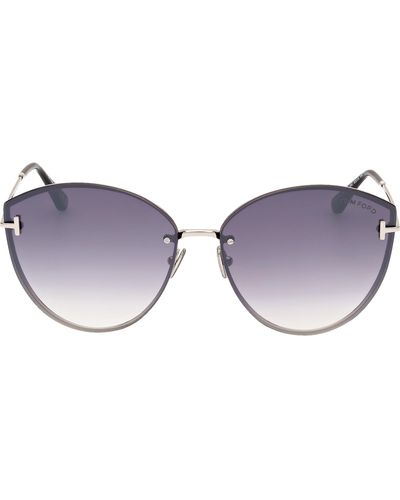 Tom Ford Evangeline 63mm Oversize Gradient Cat Eye Sunglasses - Purple