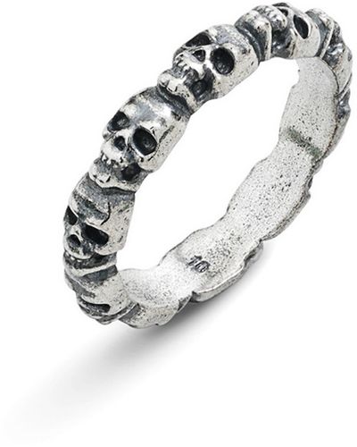 Degs & Sal Sterling Mini Skull Head Ring At Nordstrom - Metallic
