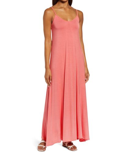 Loveappella Godet Maxi Dress - Pink