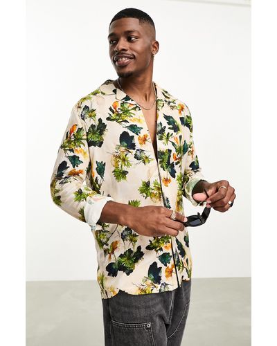 ASOS Botanical Print Button-up Shirt - Multicolor