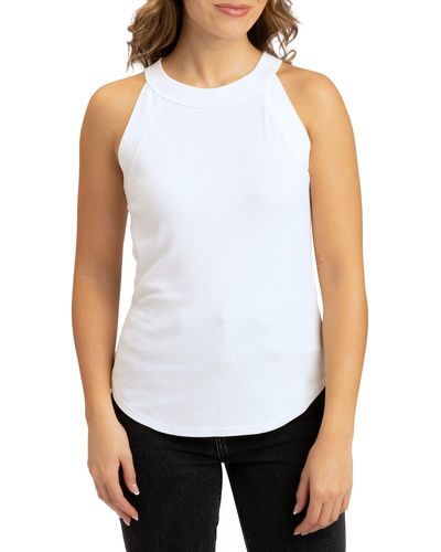 Threads For Thought Maresia Feather Ribbed Tank - White